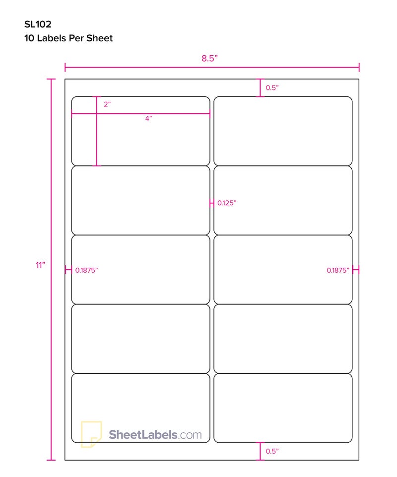 Sheet Labels 2" x 4" Labels for Shipping/Mailing from SheetLabels.com, Laser or Inkjet Printable, 250 Labels - 25 Sheets - Image 4